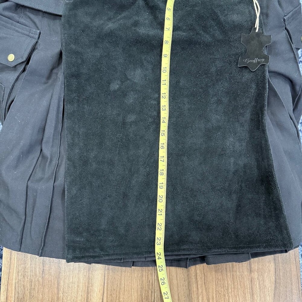 GEOFFREY MARRS MEN'S UTILITY KILT LEATHER FRONT APRON BLACK SIZE 46 - Picture 4 of 9